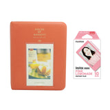 Fujifilm Instax Mini 10X1 pink lemonade Instant Film with Instax Time Photo Album 64 Sheets (Orange)