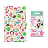 Fujifilm Instax Mini 10X1 stripe  Instant Film with 96-sheet Album for mini film  (Dessert)