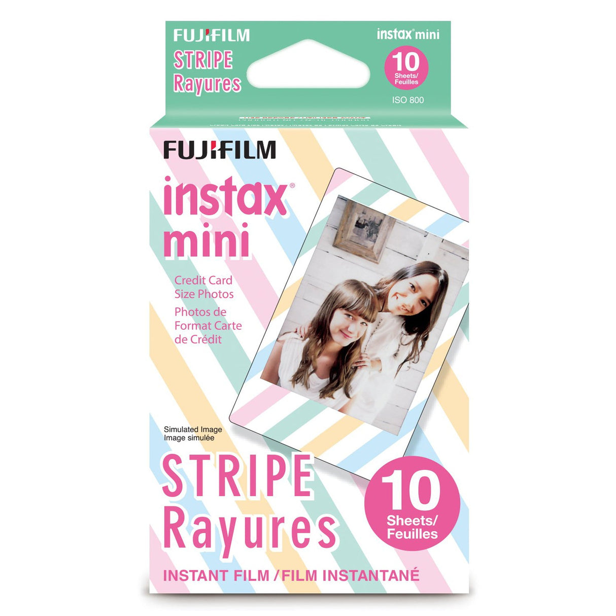 Fujifilm Instax Mini 10X1 stripe  Instant Film with Instax Time Photo Album 64 Sheets (FLAMINGO PINK)