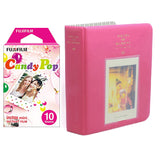 Fujifilm Instax Mini 10X1candy pop Instant Film with Instax Time Photo Album 64 Sheets (rose red)