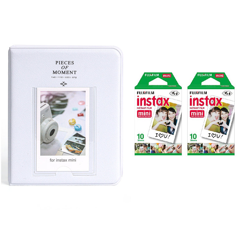 Fujifilm Instax Mini 10X2 Instant Film With 64-Sheets Album For Mini Film (3 inch) (Clay White)