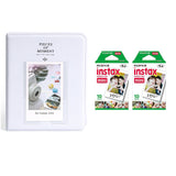 Fujifilm Instax Mini 10X2 Instant Film With 64-Sheets Album For Mini Film (3 inch) (Clay White)