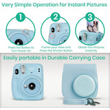 Fujifilm Instax Mini 11 Camera with Fujifilm Instant Mini Film (20 Sheets) Bundle with Deals Number One Accessories Including Carrying Case, Color Filters, Photo Album, Stickers + More (Sky Blue)