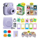 Fujifilm Instax Mini 11 Instant Camera + Shutter Compatible Carrying Case + Fuji Film Value Pack (20 Sheets) + Shutter Accessories Bundle, Color Filters, Photo Album, Assorted Frames (Lilac Purple,)