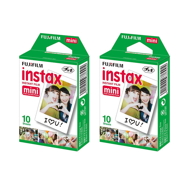 Fujifilm Instax Mini 2 Pack of 10 Sheets Instant Film with dimand Photo Album 64-Sheets (white)