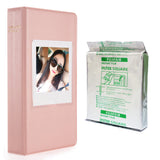 Fujifilm Instax square 10X1 white marble Instant Film With 64 sheet Album for square film (pink)