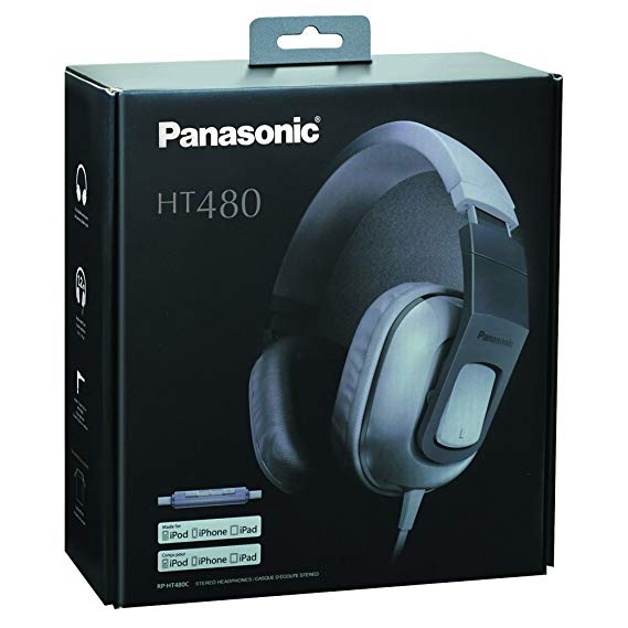 Panasonic HT480 On-Ear Stereo Headphone Headset With Mic for iPod / iPhone / iPad -White