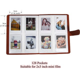 Zenko Compatible 128 Pockets Mini Photo Album for Fujifilm Instax Mini Film (Brown)