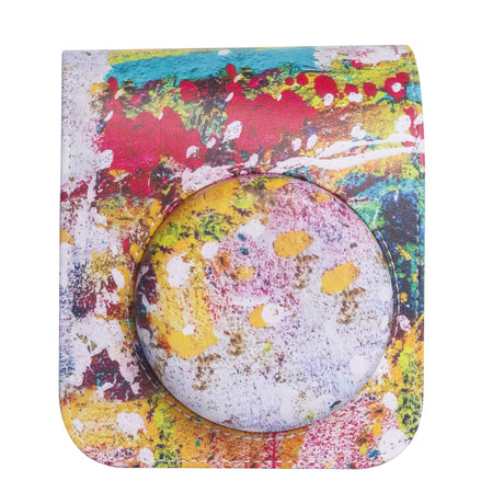 Zikkon Instax Mini 12 Protective Camera Case PU Leather Carrying Bag Abstract oil painting