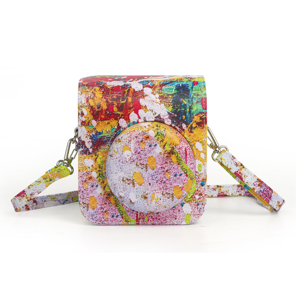 Zikkon Instax Mini 12 Protective Camera Case PU Leather Carrying Bag Abstract oil painting