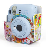 Zikkon Instax Mini 12 Protective Camera Case PU Leather Carrying Bag Abstract oil painting