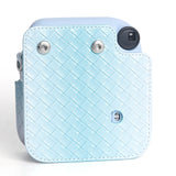 Zikkon Instax Mini 12 Protective Camera Case PU Leather Carrying Bag Blue gradient weaving Price