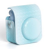 Zikkon Instax Mini 12 Protective Camera Case PU Leather Carrying Bag Blue gradient weaving Price