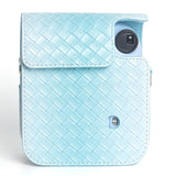 Zikkon Instax Mini 12 Protective Camera Case PU Leather Carrying Bag Blue gradient weaving Price