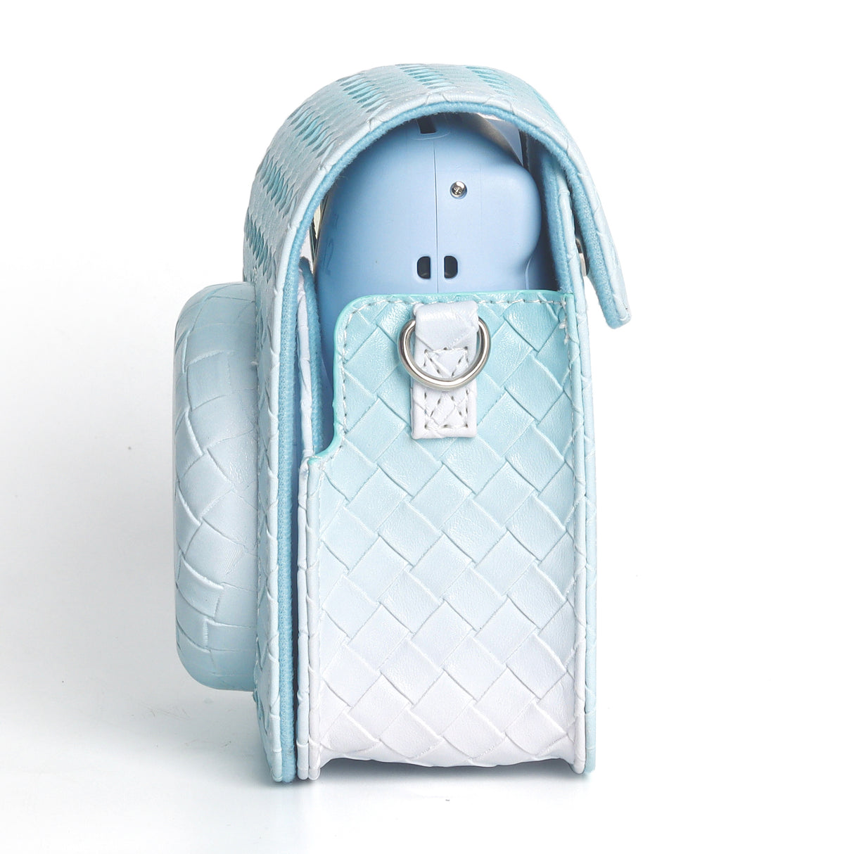 Zikkon Instax Mini 12 Protective Camera Case PU Leather Carrying Bag Blue gradient weaving Price