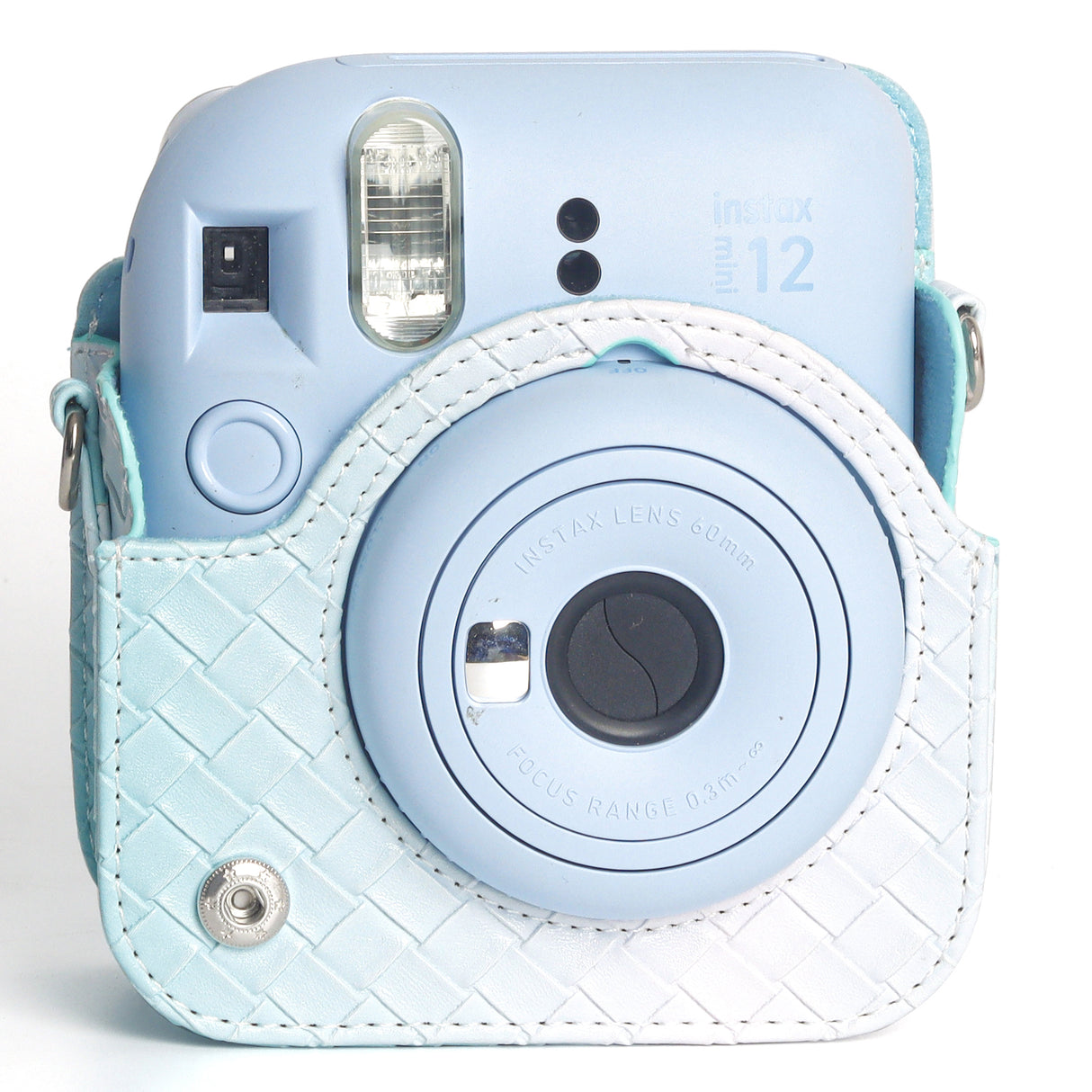 Zikkon Instax Mini 12 Protective Camera Case PU Leather Carrying Bag Blue gradient weaving Price