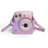 Zikkon Instax Mini 12 Protective Camera Case PU Leather Carrying Bag Holographic pink