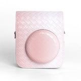 Zikkon Instax Mini 12 Protective Camera Case PU Leather Carrying Bag Pink gradient weaving