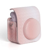 Zikkon Instax Mini 12 Protective Camera Case PU Leather Carrying Bag Pink gradient weaving