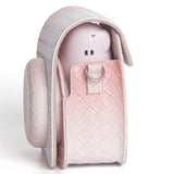 Zikkon Instax Mini 12 Protective Camera Case PU Leather Carrying Bag Pink gradient weaving