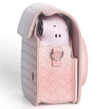 Zikkon Instax Mini 12 Protective Camera Case PU Leather Carrying Bag Pink gradient weaving