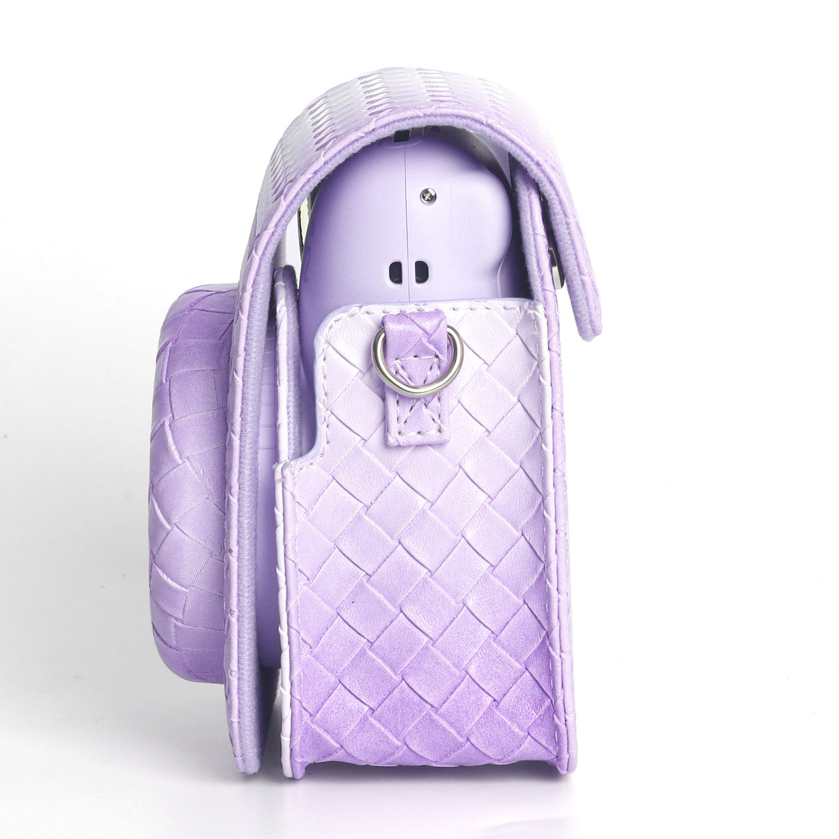 Zikkon Instax Mini 12 Protective Camera Case PU Leather Carrying Bag Purple gradient weaving