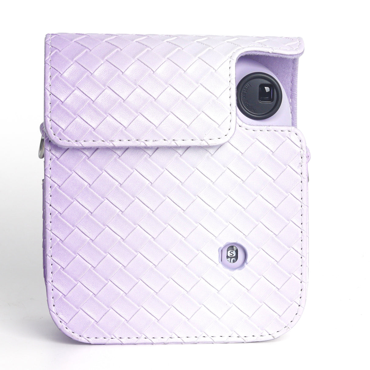 Zikkon Instax Mini 12 Protective Camera Case PU Leather Carrying Bag Purple gradient weaving